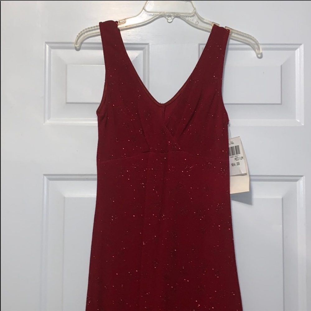 NWT Citi Triangle Red Sparkle Dress Sz M Sleeveless V-neck Holiday Party Evening